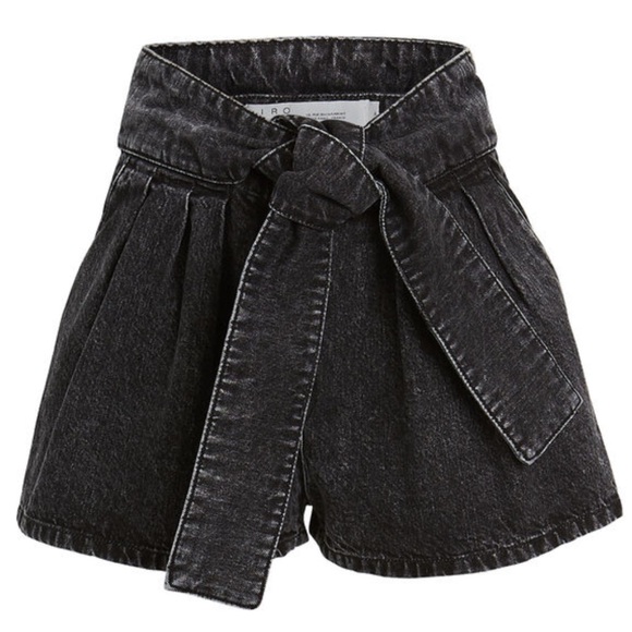 IRO - Ober Denim Paperbag Shorts - size 40, US size 8 - Dark Grey Wash - NWT - Picture 12 of 15